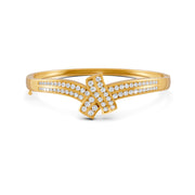 1.50 Ct Round Cut Moissanite Women's Bangle Bracelet 14K Gold Plated